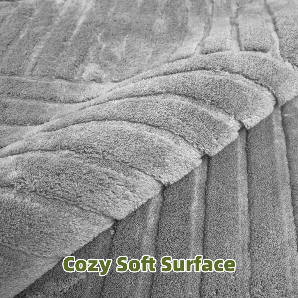 Grey Solid Area Rug, Large Washable Soft Rugs
