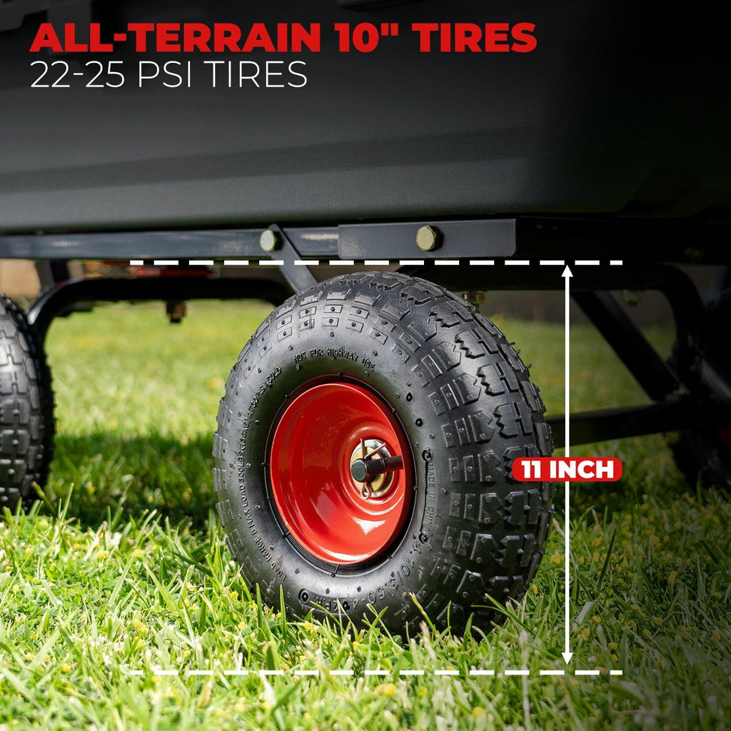 2-in-1 Convertible Handle Heavy Duty Garden Cart Dump Wagon Utility 800-Pound Dump Cart Utility Cart for Yard, Farm