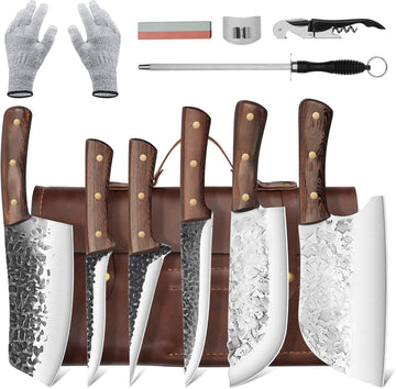 12-Piece Butcher Knife Set | Roll Bag, For Meat Processing, Brisket Trimming and BBQ Prep