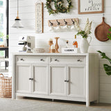 Farmhouse Sideboard Buffet Cabinet with Drawers, 59" Large Credenza Kitchen Storage Cabinets with Shelves & 4 Doors