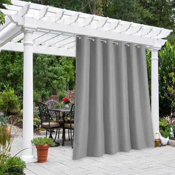 Patio Door Silver Grey Curtains Room Darkning 95" L by 84" W, Thermal Insulated Rustproof Ring Top Blackout Sunlight