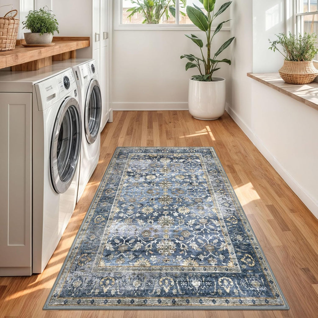 Vintage Floral 3x5 Entryway Rug, Area Rugs
