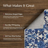Hallyway Area Runner Rugs 2x10, Boho Floral Faux Wool Indoor Outdoor Rugs, Washable Rugs for Bedroom