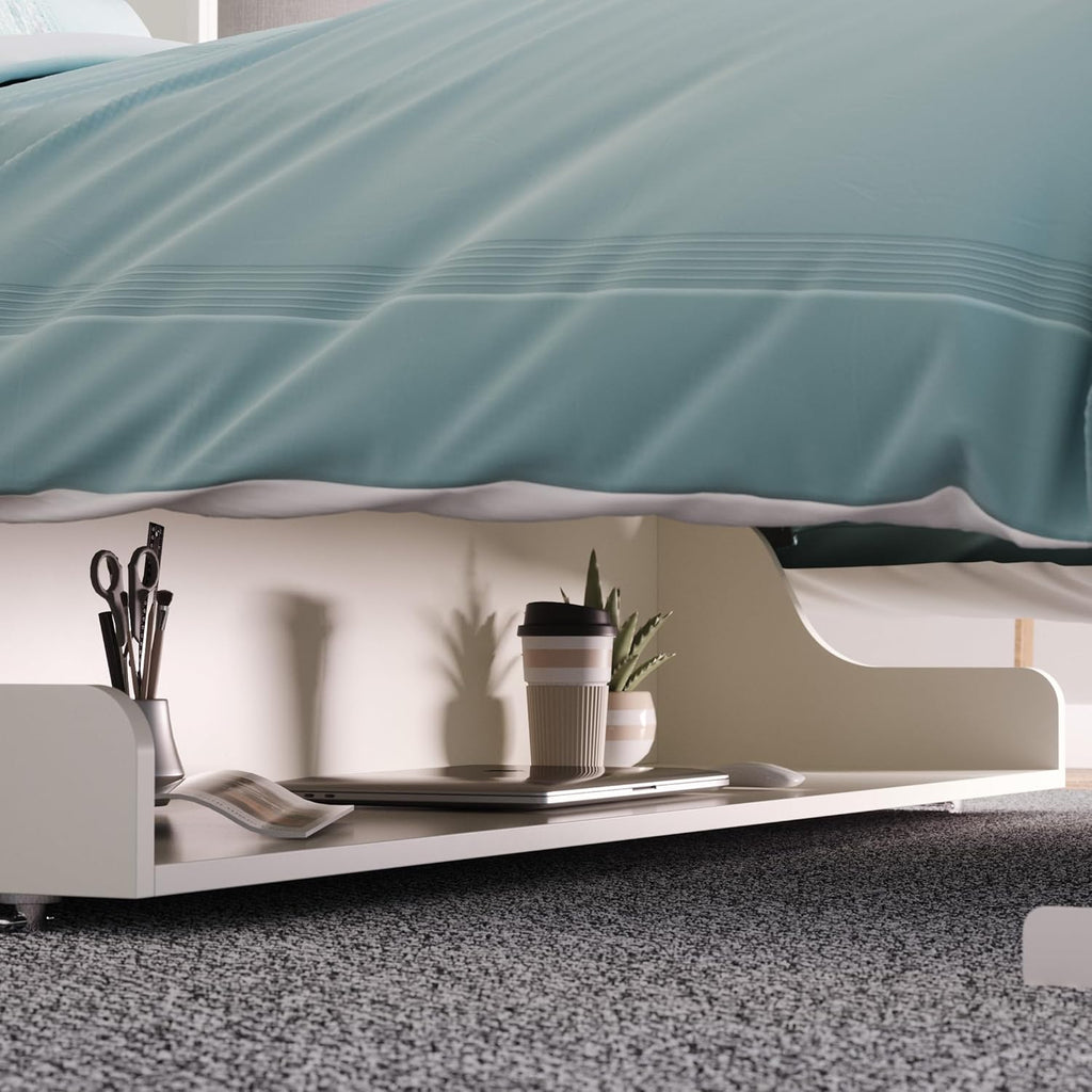 Queen Murphy Bed with Desk | Engineered and Solid Wood Construction | Smooth Painted Finish - No Melamine Used