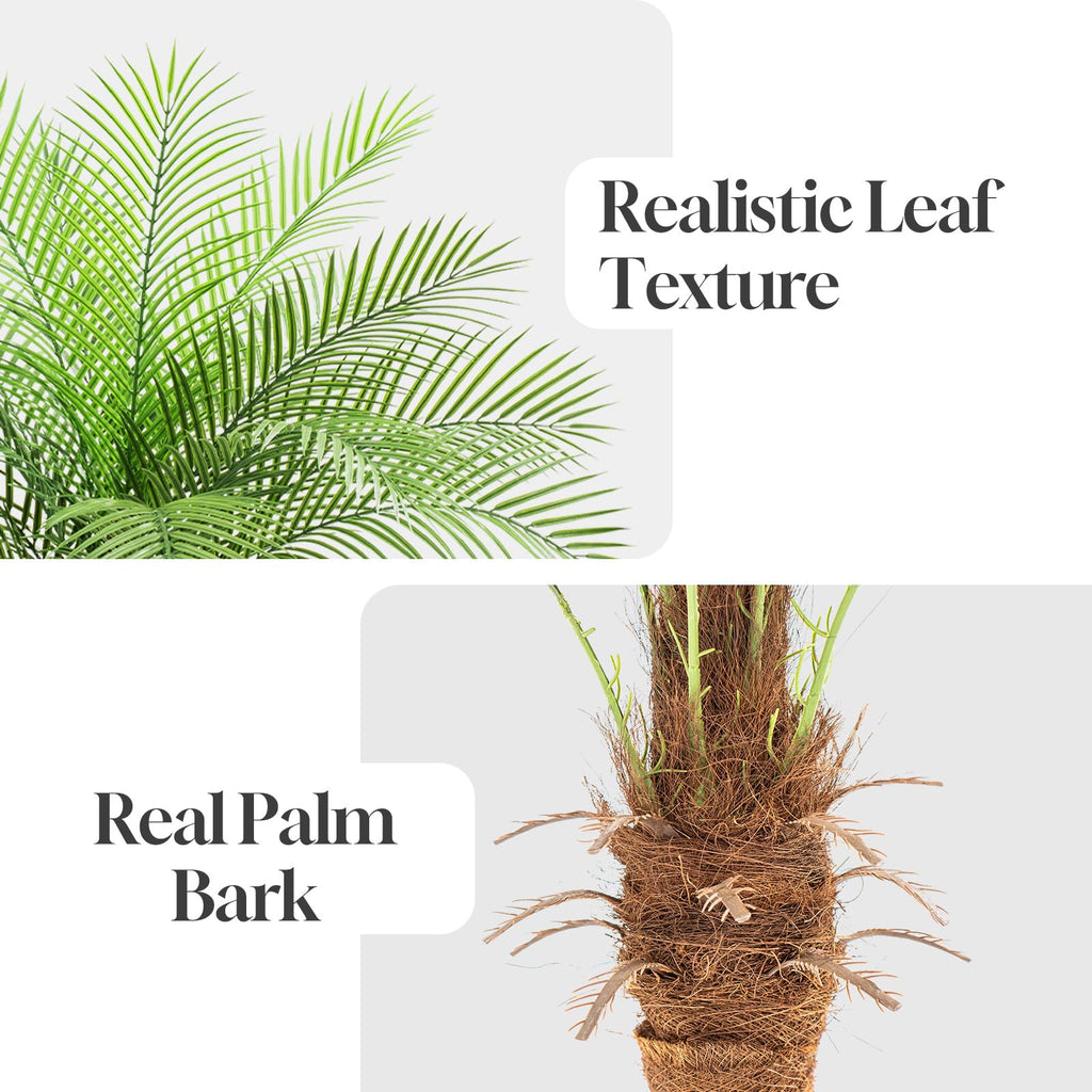 5ft Artificial Phoenix Palm Tree Tall Artificial Palm Trees with 15 Adjustable Leaves, Faux Phoenix Palm Plants for