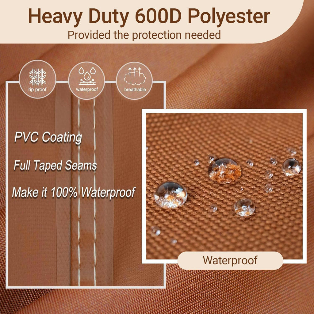 Grill Cover Grill 56 Inch Waterproof Heavy Duty, Brown