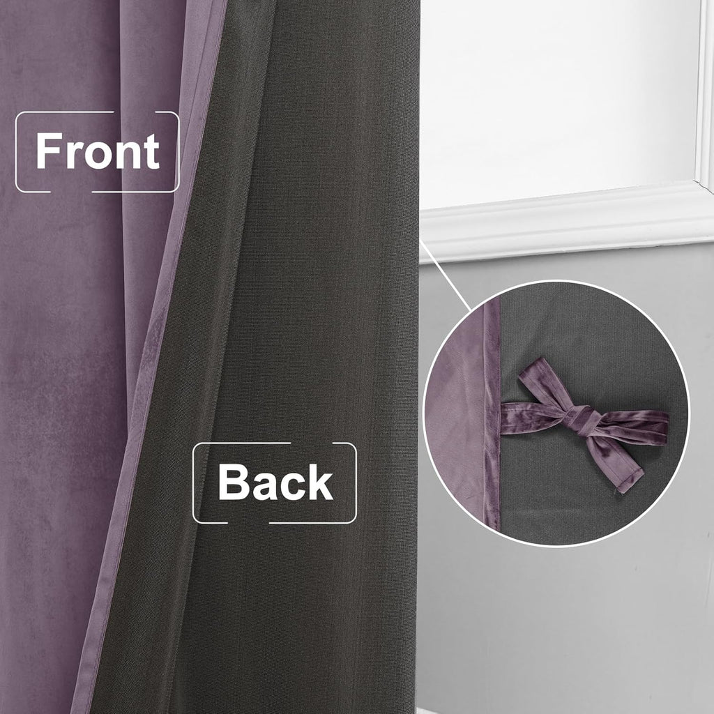 Luxury Velvet Curtains Thermal Insulated Room Darkening Rod Pocket Curtains for Living Room/Sliding