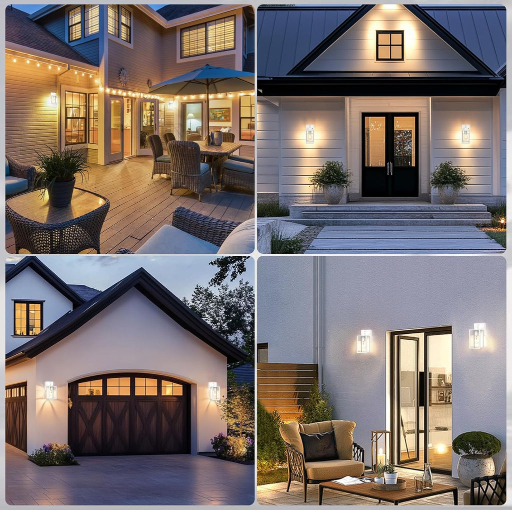 Dusk to Dawn Outdoor Light Fixtures, 2-Pack Sensor Porch Lights, Waterproof Exterior Wall Sconce Lighting Lamp