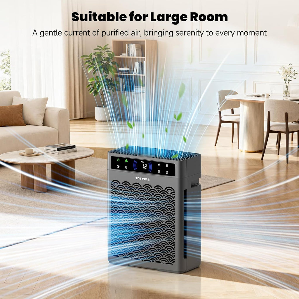Air Purifiers for Home Large Room, Cover Up to 3000 Ft² with Air Quality Monitor and Timer, HEPA Fil