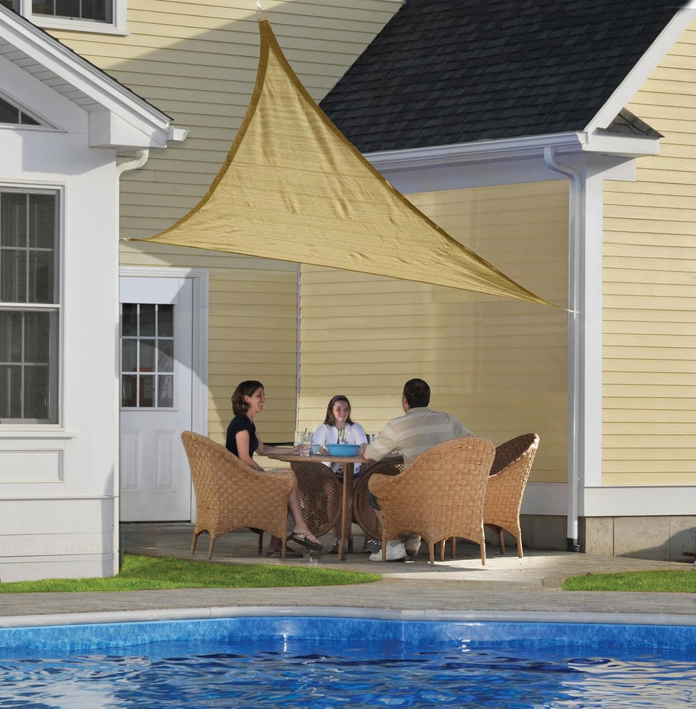 ShelterLogic 12 x 12 ft Sand Shade Sail Triangle - Heavyweight (Attachment Point/Pole Not Included)