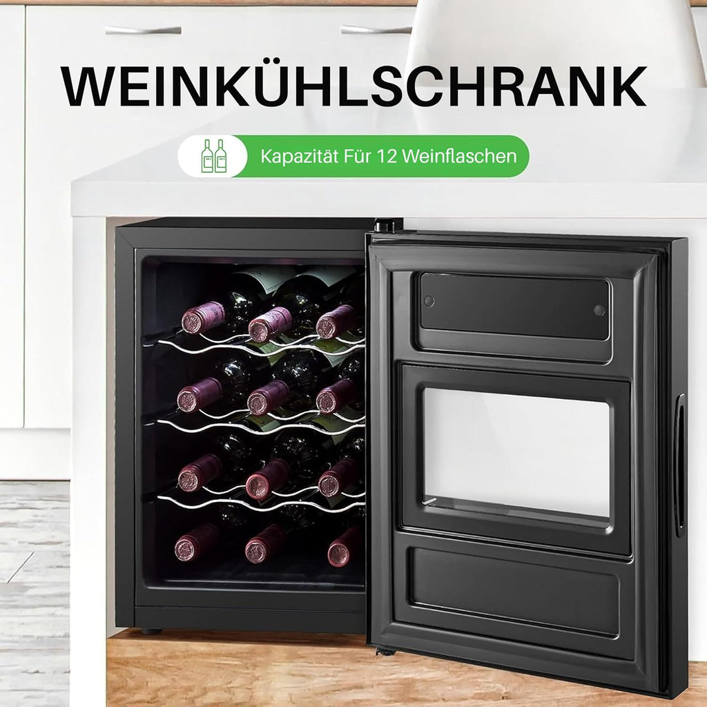 12 Bottle Slim Wine Fridge | Great for Both Red & White Wines | Adjustable Tempe