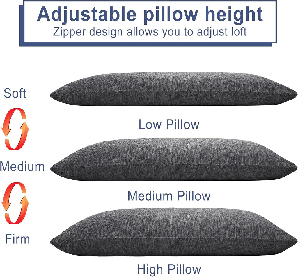 Memory Foam Body Pillow - Cooling Breathable & Supportive Full Length Pillow for Side Sleepers, Pregnancy, Leg & Back