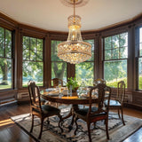 9 Light Luxury Crystal Chandeliers, D19 Inch Empire Gold Chandelier Hanging Light with Raindrop K9 Crystal for Living Room, Dining Room, Foyer, Entryway, Staircase A108-B0D78X2NF7