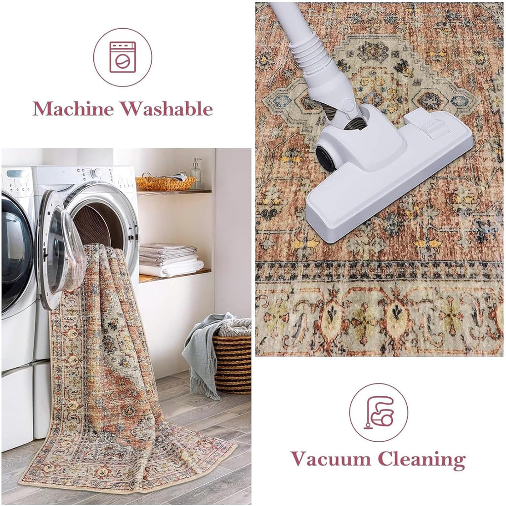 Oriental Washable Rug, 3x5 Rugs Living Room Entryway
