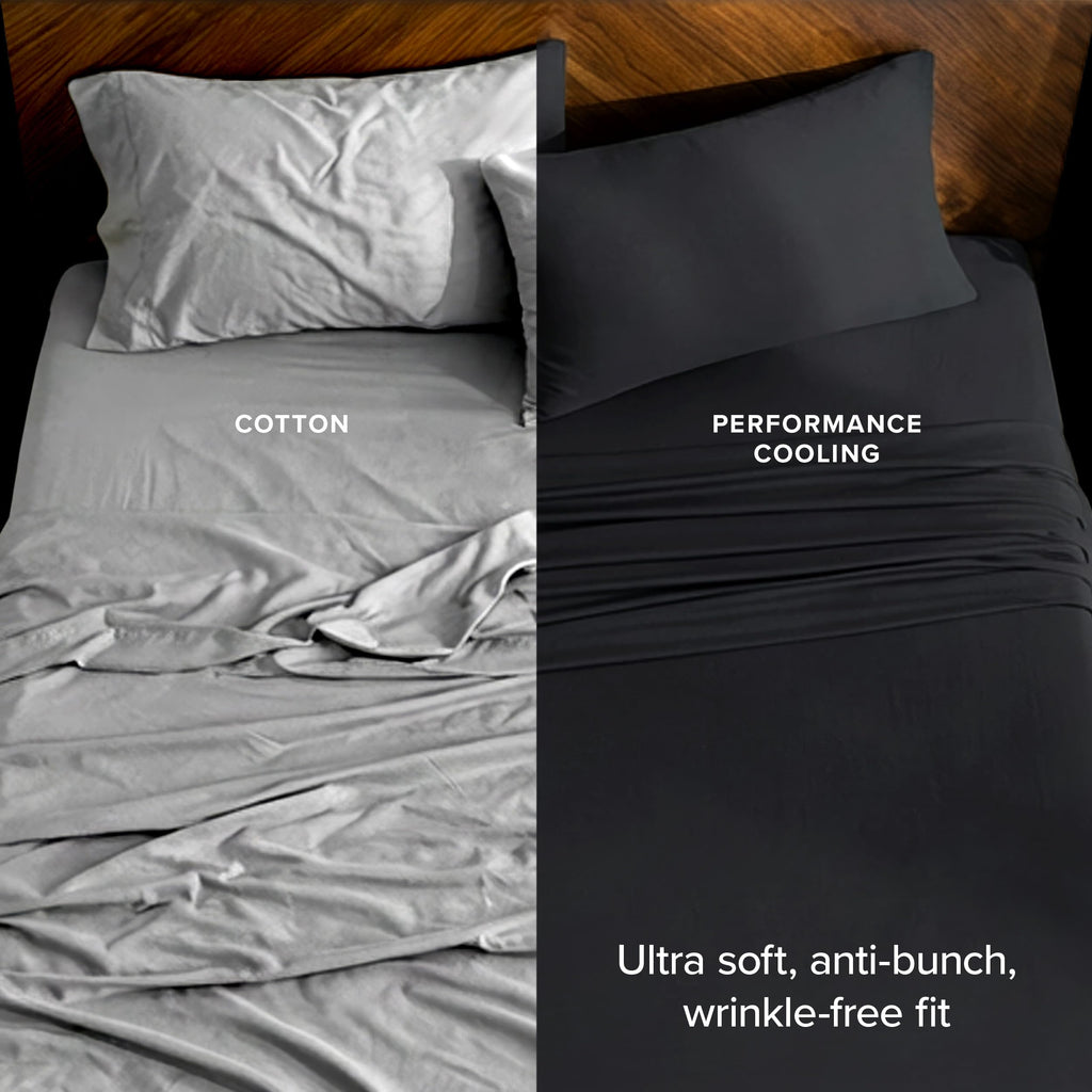 Cooling Performance Jersey Knit Stretch Sheet Set (King, Sand)