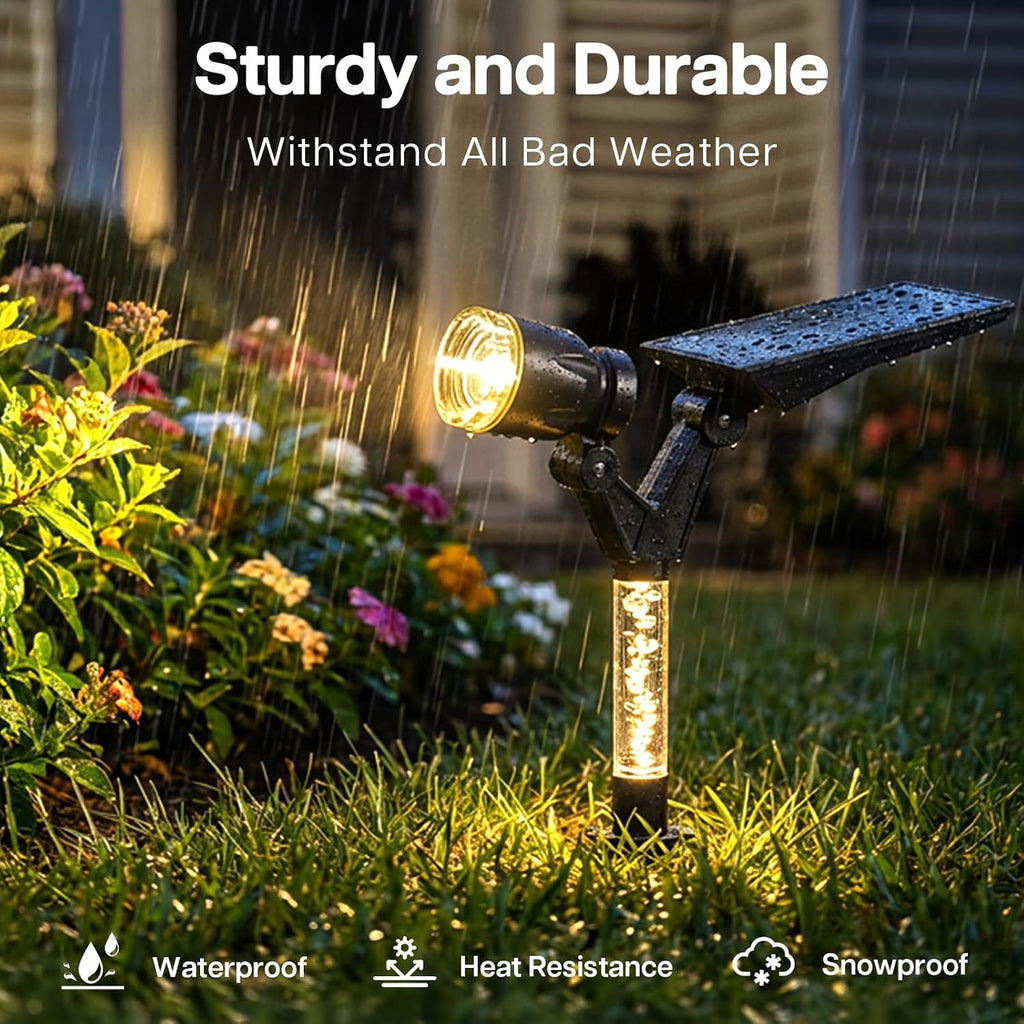 Spot Lights Outdoor Waterproof Spotlights, Warm White 4 Pack | Solar Lights Outdoor for Yard Pathway Tree House