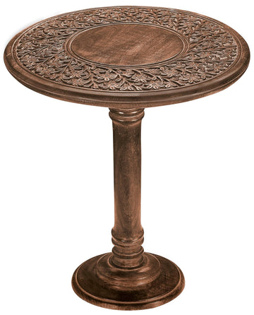 SideTable in Solid Wood With Hand Carving, End Table, Livingroom Table 18x22