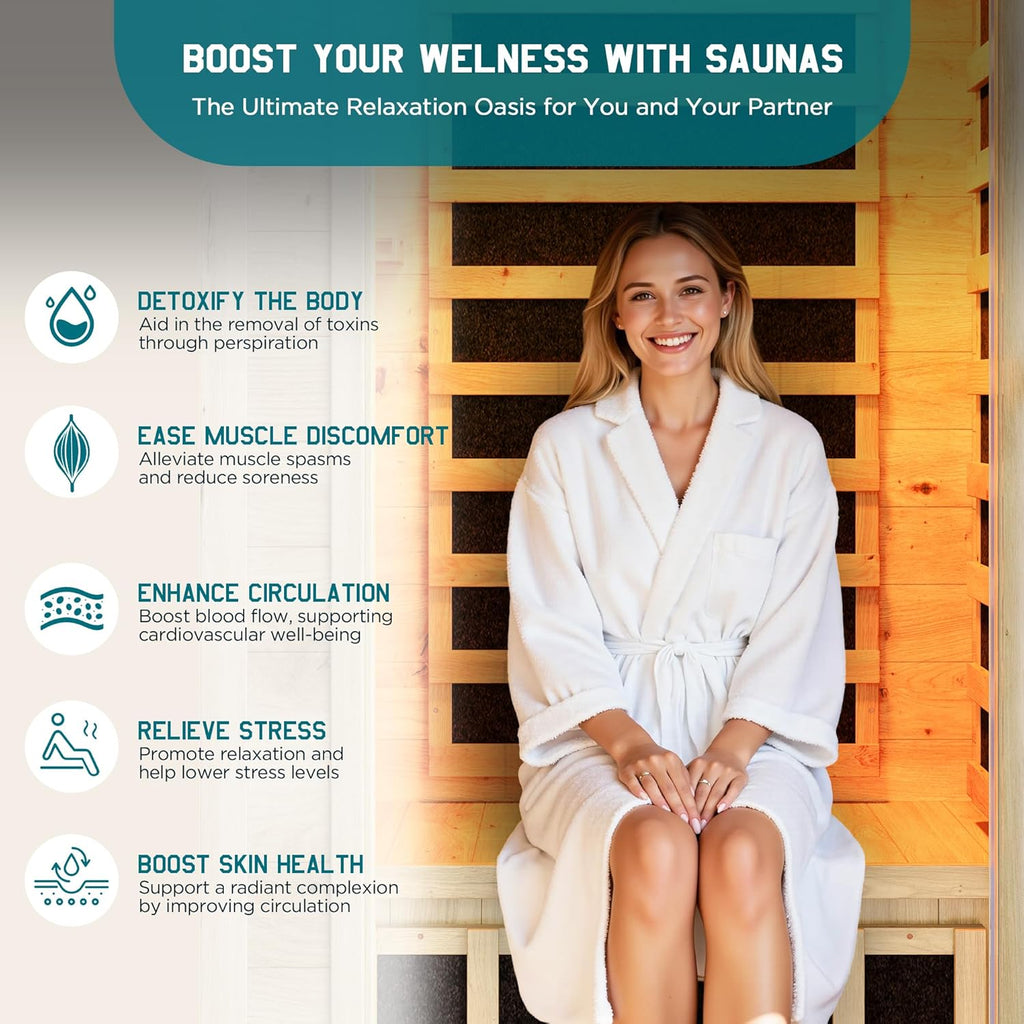 Outdoor Sauna 1 Person, Infrared Saunas for Home