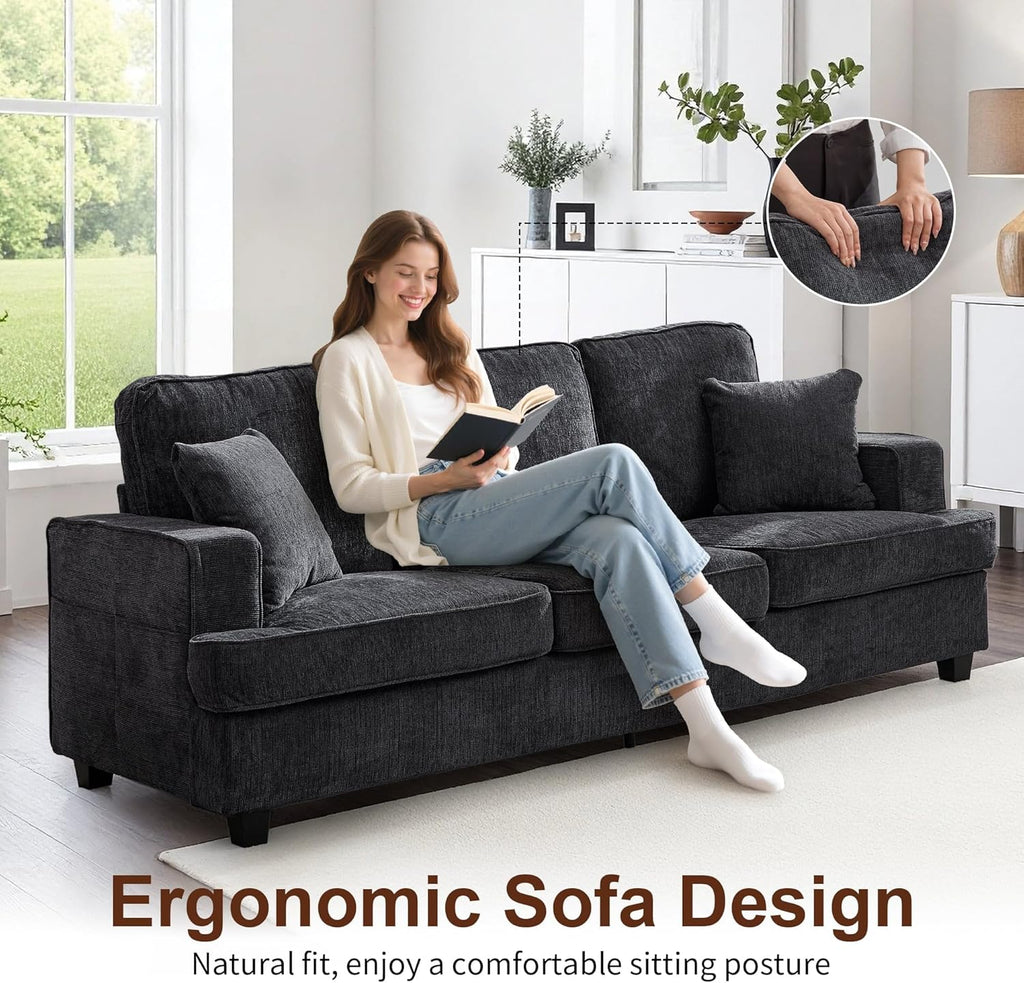 89" Sofa Couch for Living Room, Modern Loveseat Sofa with Extra Comfy Deep Seat