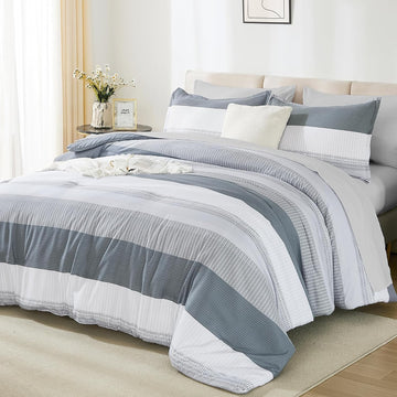 Full Comforter Set, Light Grey - Set of 7