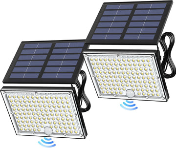 Motion Solar Lights Outdoor, 113 LED Cool White Bright Solar Flood Lights Waterproof, Dusk to Dawn Outdoor Solar