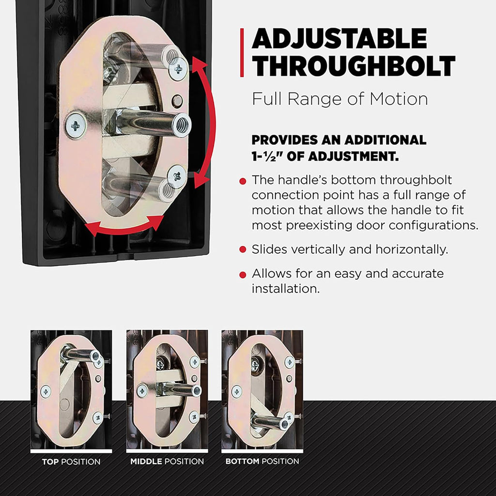 Brentford Front Door Lock Handle and Deadbolt Set, Entry Handleset with Trafford Reversible Lever, Matte Black - Door Handleset