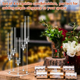 4 Set 5 Arm Acrylic Candle Holder, Mjkeomo 22'' Tall Candelabra Centerpieces for Tables, Candlesticks Holder with