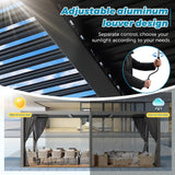 Outdoor Louvered Pergola 10' x 20', Aluminum Pergola with Adjustable Roof