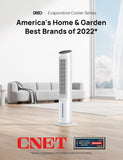 Evaporative Air Swamp Cooler, 40” Standing Fans that Blow Cold Air, 80° Oscillating Bladeless Cooling Fan
