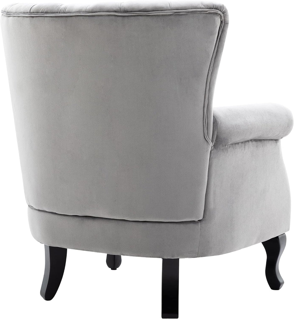 Velvet Accent Chairs Set of 2 with Arm Comfy Living Room Chair Mid-Century Modern Wingback Side Chair Single Sofa