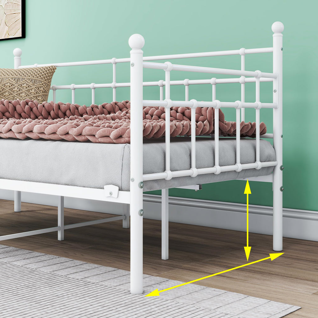 Twin Metal Daybed Frame Sofa Bed Frame with Headboard