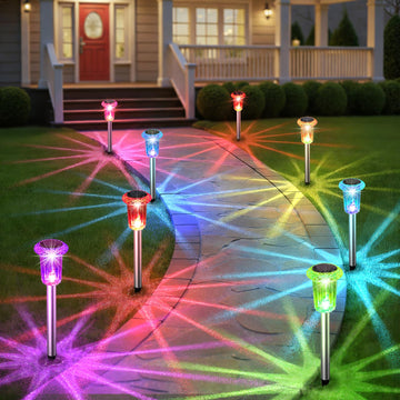 Solar Outdoor Lights, 15 Pack Solar Pathway Lights Outdoor Waterproof, Stake Lighting for Garden Yard Path Walkway