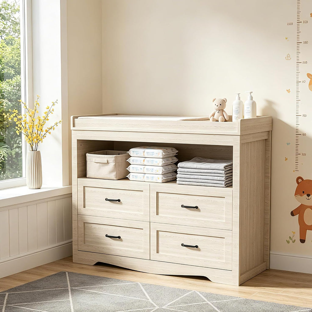 Diaper Changing Station 47.2 inches Changing Table Dresser Nursery Dresser
