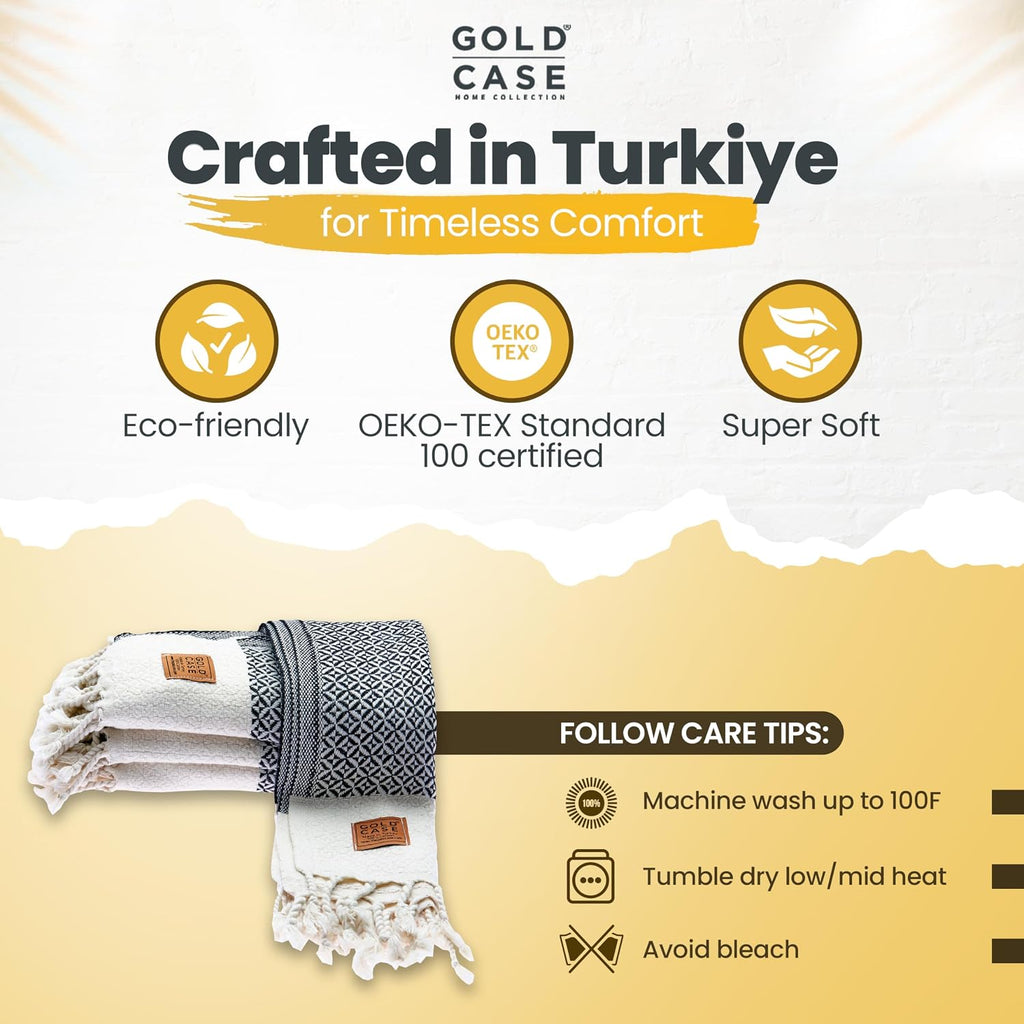 Turkish Hand Towels Set of 4 - 20 x 40'' - 100% Cotton Bathroom Towels - Aphrodite Kitchen Small Towel for Spa, Face