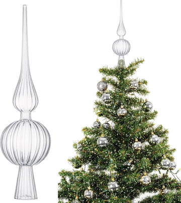 12" Mercury Glass Christmas Tree Topper,Classic,Transparent