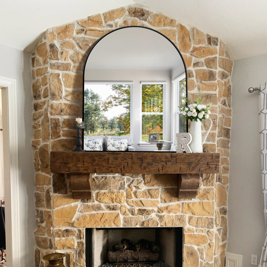 Arched Wall Mirror, 40"x48" Black Arched Mirror Table