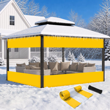 Customized Waterproof Outdoor Vinyl Curtain, 3'W x 20'L, Yellow