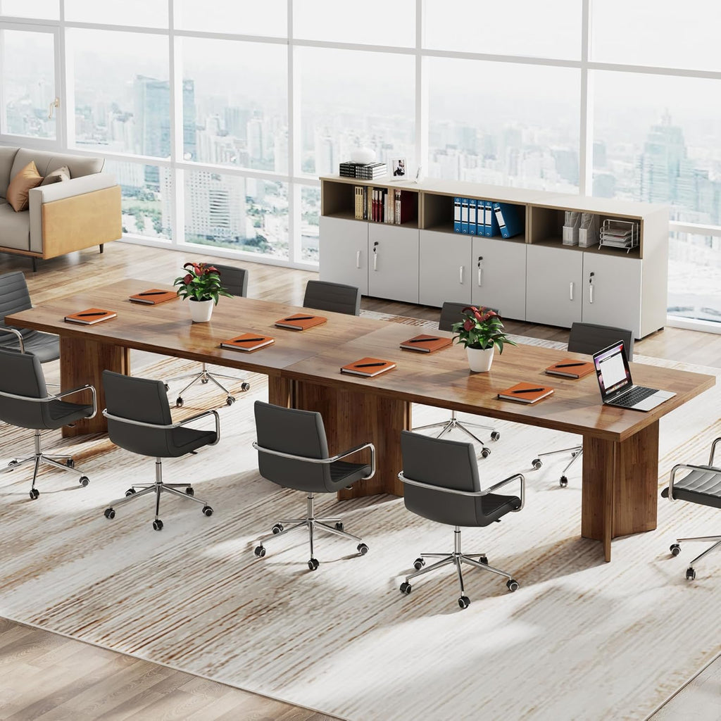 63-inch Executive Desk, Vintage Home Office Computer Desk with Large Tabletop