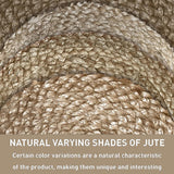 Hand Woven Natural Jute Braided Rug - 6' Round | Rustic Boho Farmhouse Reversible Area Rug