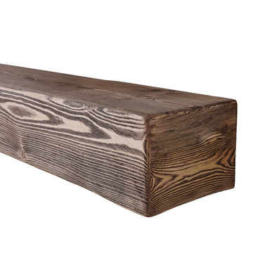 Handmade Rustic 60 Inch Fireplace Mantel Shelf, Dark Rustic 8Dx6H