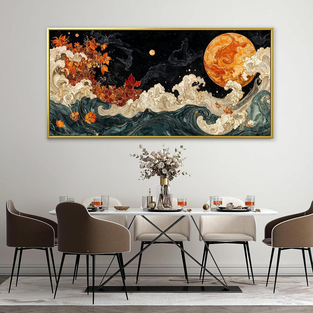 Large Wall Art Gold Framed Wall Art Prints Boho Abstract Colorful Canvas Art Wall Decor Painting Pictures Abstract