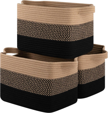 Storage Basket for Organizing, Woven Baskets for Storage, Rectangle Decorative Baskets for Shleves, Closet, Toys