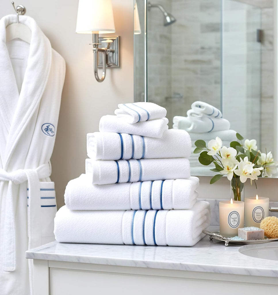 Bath Towels Set - Luxury 6-Piece Cotton Towels, Soft Absorbent & Quick Dry, 600 GSM Bath Towels Spa Quality