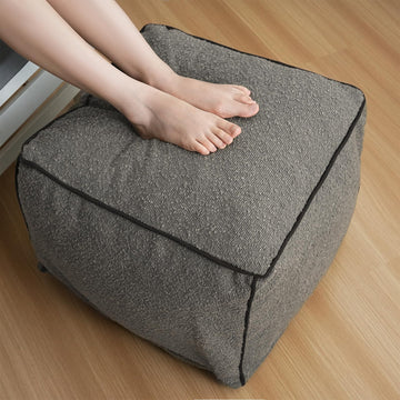 Pouf Ottoman Stuffed Modern Foam Filled Foot Rest Poufs Chair Decorative 20 X 15 Inches Boho Relax Stool Floor Poufs