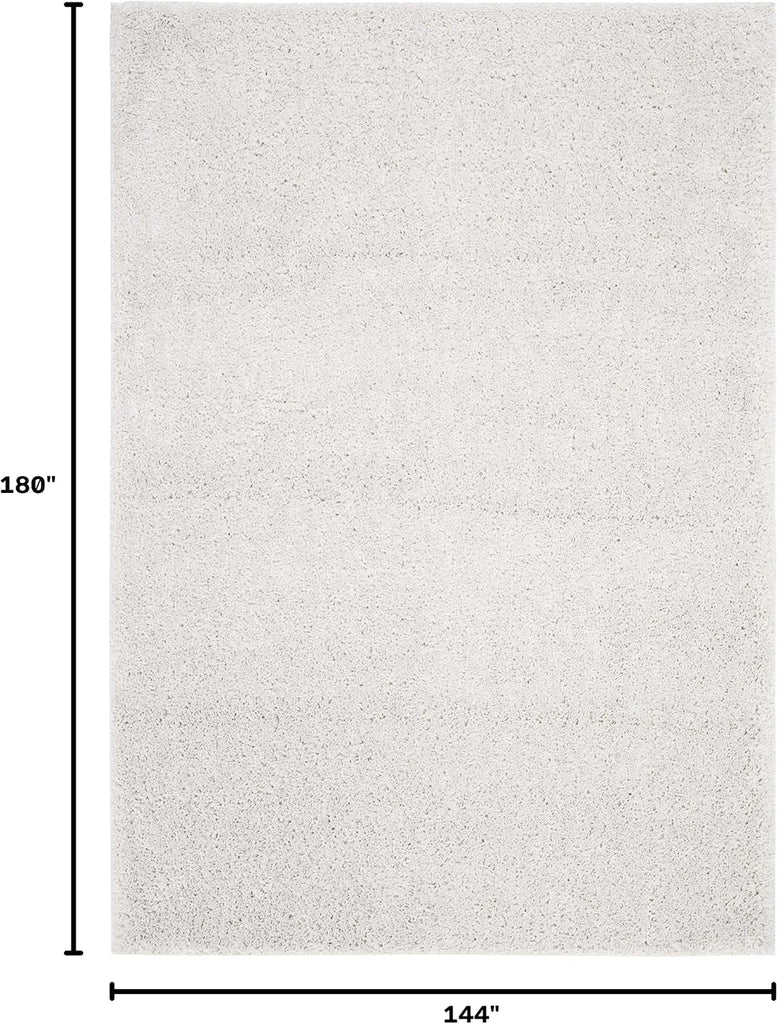 August Shag Collection X-Large Area Rug - 12' x 15', Beige, Solid Design, Non-Shedding & Easy Care, 1.2-inch Thick