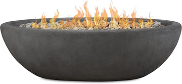 Riverside 58" Oval Propane Fire Pit Bowl, Push-Button Ignition, Includes 28" Stainless Steel Burner