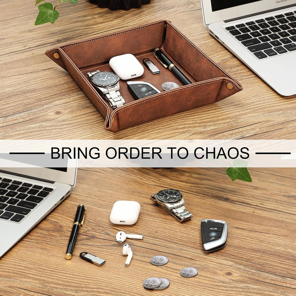 Valet Tray Desktop Storage Organizer Nightstand Caddy Holder