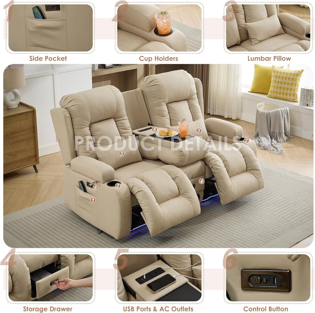 Wall Hugger Power Loveseat Recliner