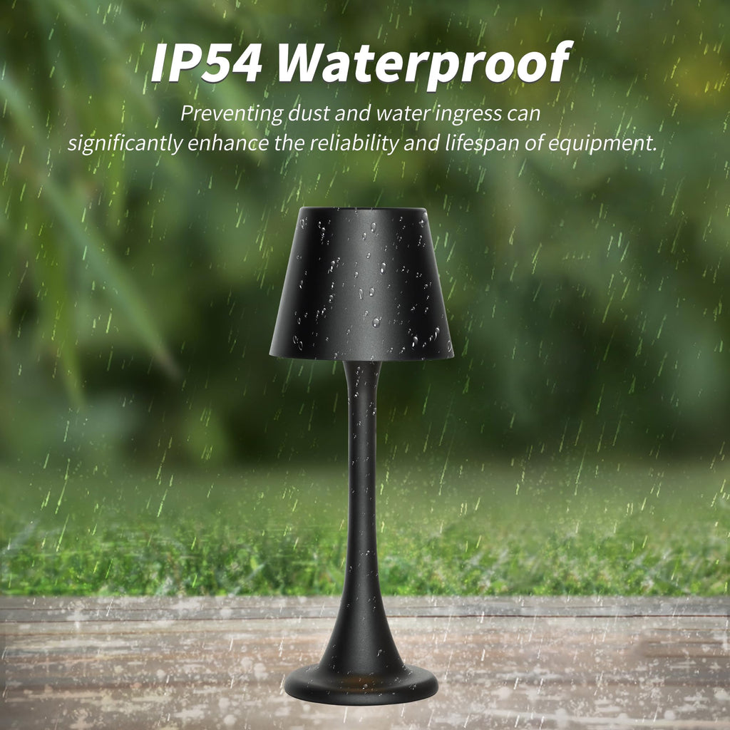 Outdoor Waterproof Cordless Rechargeable Portable Touch Battery Operated Powered Table Lamp for Restaurant Kitchen