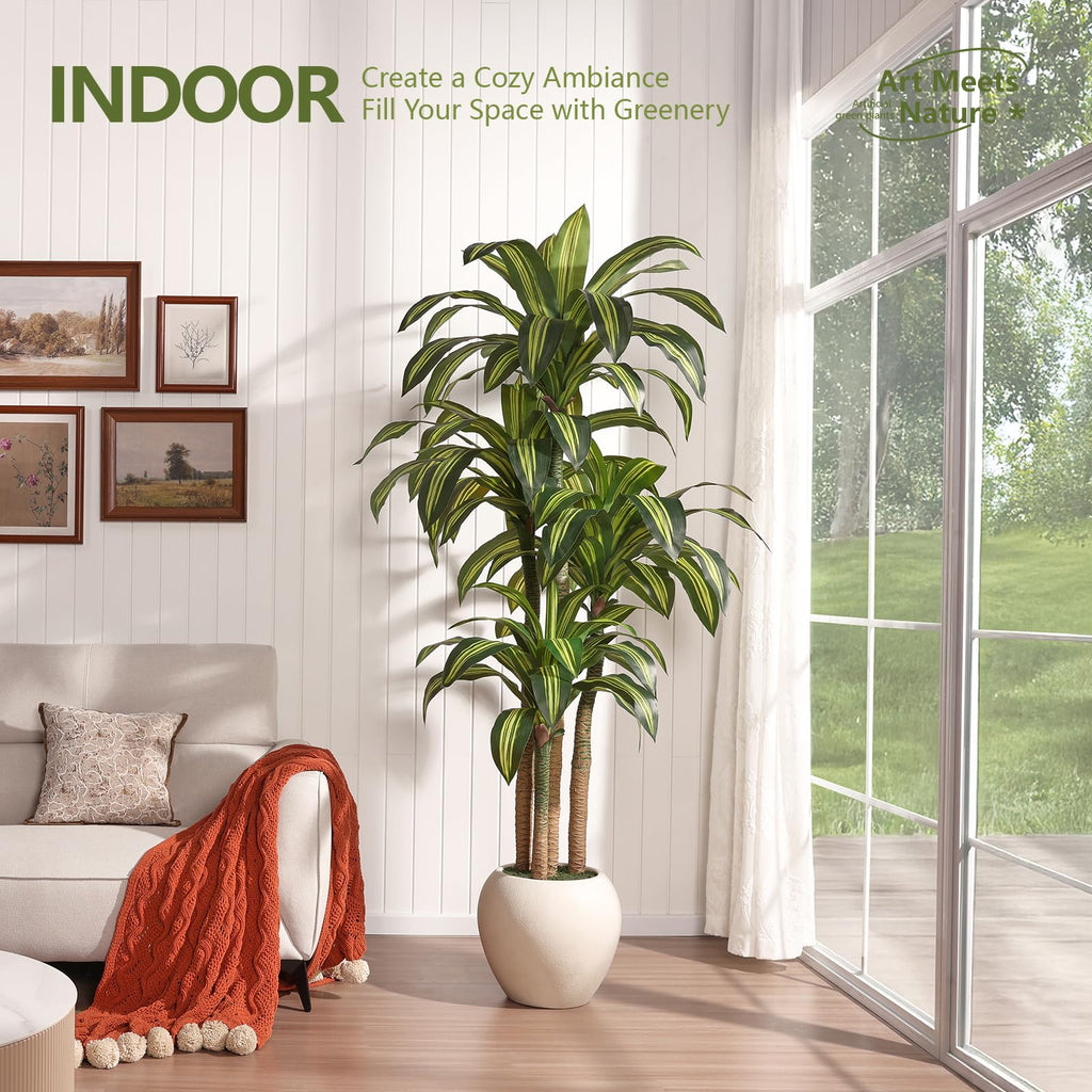 7ft Dracaena Artificial Plant Indoor with Planter